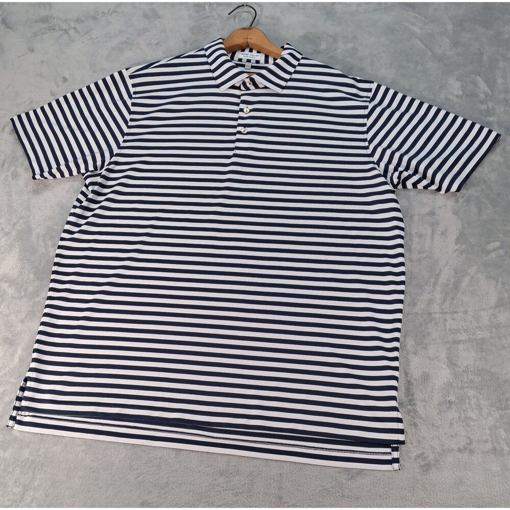 Peter Miller Golf Polo Striped Shirt Xl